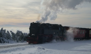 Brockenbahnfahrt Sonderzug im Winter